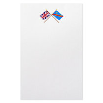 UK and Congo Democratic Republic Crossed Flags Stationery