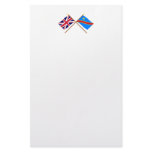 UK and Congo Democratic Republic Crossed Flags Stationery