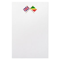 UK and Congo Republic Crossed Flags Stationery Design