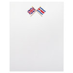 UK and Costa Rica Crossed Flags Customized Letterhead