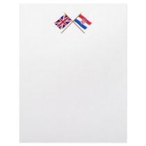 UK and Croatia Crossed Flags Letterhead Design