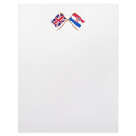 UK and Croatia Crossed Flags Letterhead Design