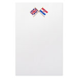 UK and Croatia Crossed Flags Customized Stationery