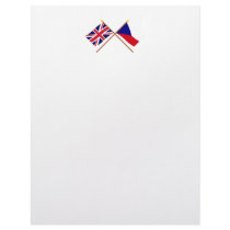 UK and Czech Republic Crossed Flags Letterhead Template