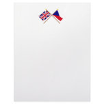 UK and Czech Republic Crossed Flags Letterhead Template