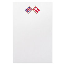 UK and Denmark Crossed Flags Stationery Paper