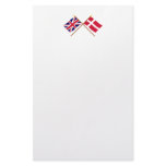 UK and Denmark Crossed Flags Stationery Paper