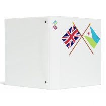 UK and Djibouti Crossed Flags Vinyl Binder