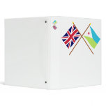 UK and Djibouti Crossed Flags Vinyl Binder
