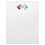 UK and Djibouti Crossed Flags Custom Letterhead