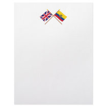 UK and Ecuador Crossed Flags Custom Letterhead