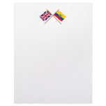 UK and Ecuador Crossed Flags Custom Letterhead