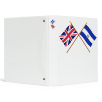 UK and El Salvador Crossed Flags 3 Ring Binder