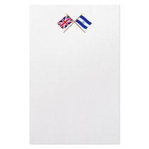 UK and El Salvador Crossed Flags Stationery