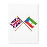 UK and Equatorial Guinea Crossed Flags Postcards