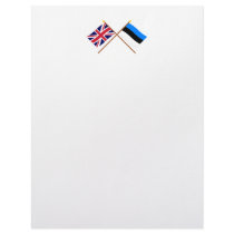 UK and Estonia Crossed Flags Letterhead Design