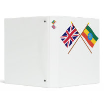 UK and Ethiopia Crossed Flags Vinyl Binder