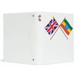 UK and Ethiopia Crossed Flags Vinyl Binder