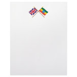UK and Ethiopia Crossed Flags Personalized Letterhead