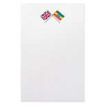 UK and Ethiopia Crossed Flags Customized Stationery