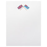 UK and Fiji Crossed Flags Personalized Letterhead