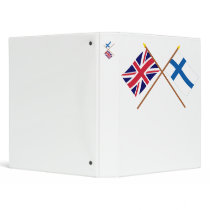 UK and Finland Crossed Flags Vinyl Binder