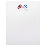 UK and Finland Crossed Flags Personalized Letterhead