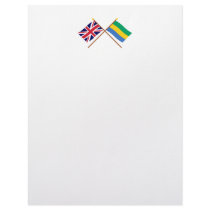 UK and Gabon Crossed Flags Letterhead