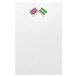 UK and Gabon Crossed Flags Custom Stationery