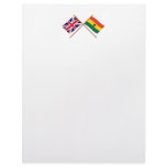 UK and Ghana Crossed Flags Custom Letterhead