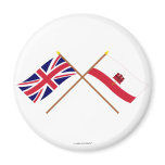 UK and Gibraltar Crossed Flags Fridge Magnets