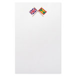 UK and Grenada Crossed Flags Personalized Stationery