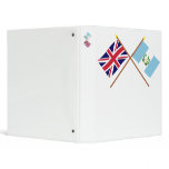 UK and Guatemala Crossed Flags 3 Ring Binders