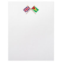 UK and Guyana Crossed Flags Letterhead Template