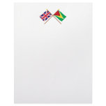 UK and Guyana Crossed Flags Letterhead Template