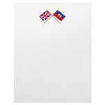 UK and Haiti Crossed Flags Letterhead Design