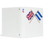 UK and Honduras Crossed Flags 3 Ring Binder