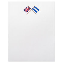 UK and Honduras Crossed Flags Letterhead Template