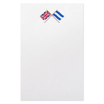 UK and Honduras Crossed Flags Custom Stationery