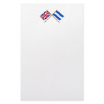 UK and Honduras Crossed Flags Custom Stationery