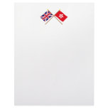UK and Hong Kong Crossed Flags Letterhead Template