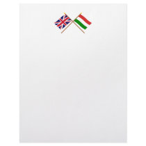 UK and Hungary Crossed Flags Custom Letterhead