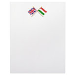 UK and Hungary Crossed Flags Custom Letterhead