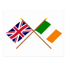 UK and Ireland Crossed Flags Postcard