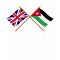 UK and Jordan Crossed Flags t-shirts