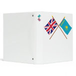 UK and Kazakhstan Crossed Flags Binders