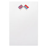 UK and Kiribati Crossed Flags Customized Stationery