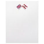 UK and Lebanon Crossed Flags Letterhead Template