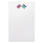 UK and Lesotho Crossed Flags Custom Stationery
