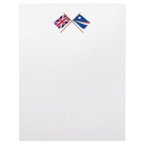UK and Marshall Islands Crossed Flags Customized Letterhead